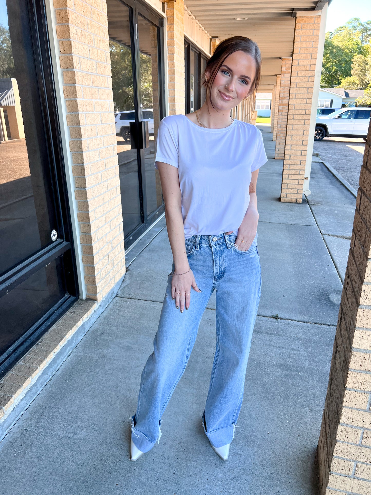 Kris Super High Rise Cuffed Baggy Wide Leg Jeans-VERVET by FLYING MONKEY-Bin b6,bottom,bottoms,T6512-The Twisted Chandelier