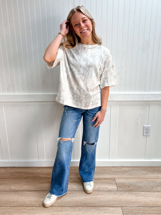 Stevie Camo Ribbed Loose Fit Shirt-Shirts & Tops-Papermoon-FD 02/25/26,PT51002,RS 04/10/26,Tops Collection-The Twisted Chandelier