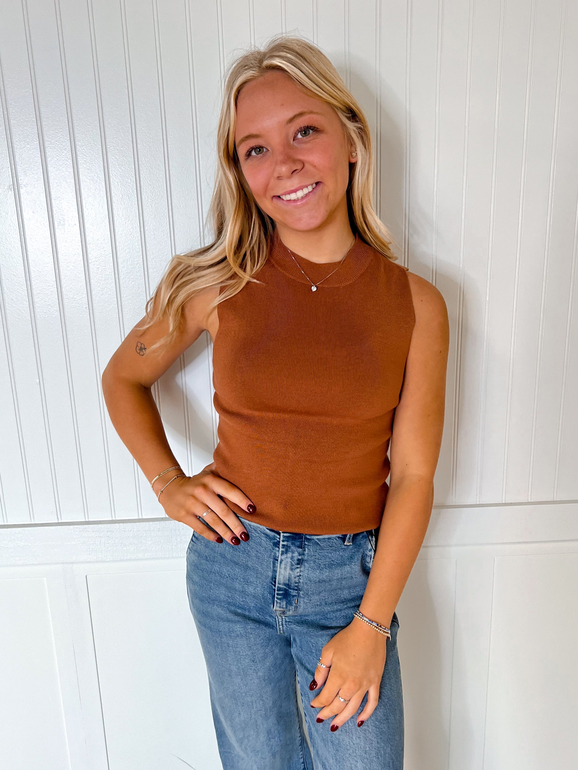 Sable Mock Neck Tank Top-Tank Top-ee:some-BIN D3,FD 04/23/24,Tops Collection-The Twisted Chandelier