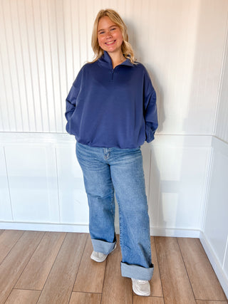 Rebecca Scuba Half Zip Pullover-Zenana-1/16/26,FD 11/25/26,OGP 49.99,Tops Collection-The Twisted Chandelier