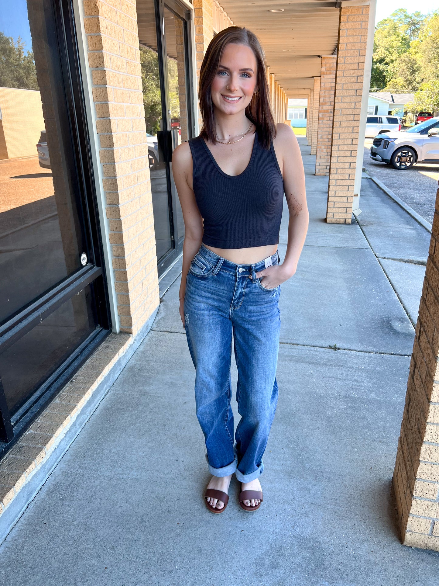 Jordan Seamless Sleeveless UV Neck Reversible Tank Top - Black-By Together-Bin B5,FD 08/26/25,Tops Collection-The Twisted Chandelier