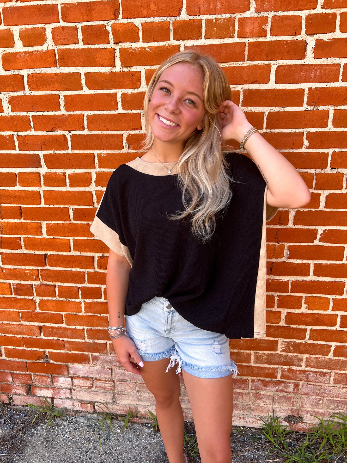 Malina Color Block Short Sleeve Top-top-ee:some-Bin a1,FD 8/5/25,TK14095,Tops Collection-The Twisted Chandelier