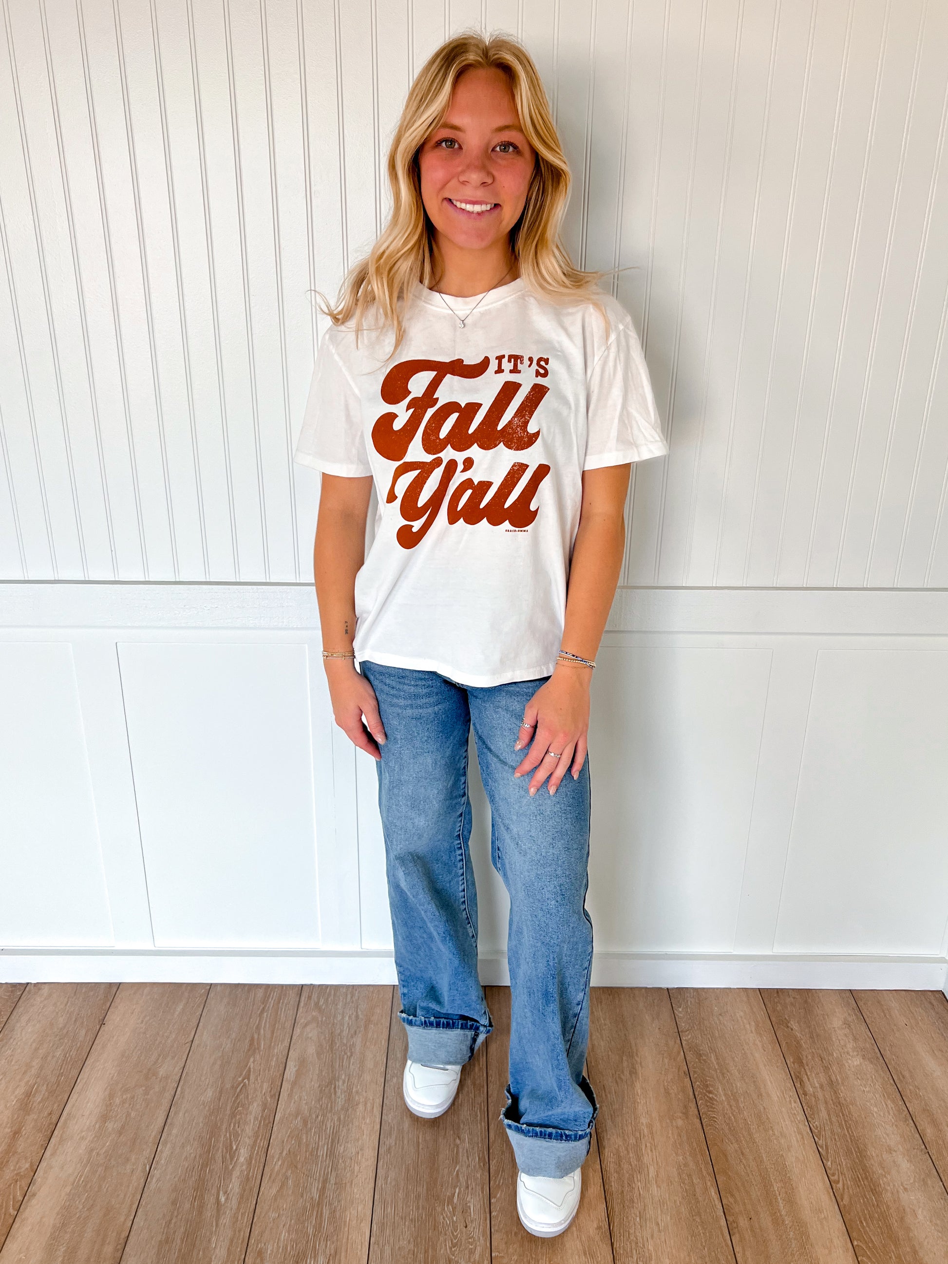 It's Fall Y'all Graphic Tee-Top-Southern Grace Wholesale-Bin B4-The Twisted Chandelier