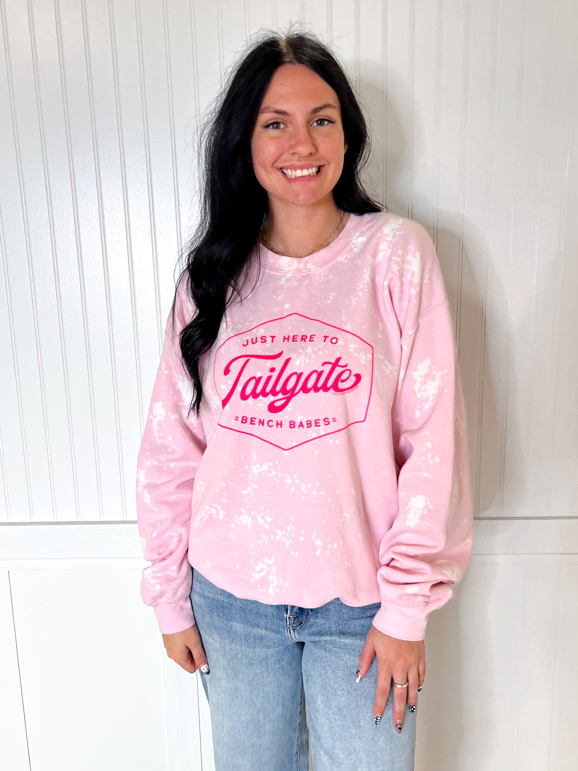 Pink Tailgate Sprinkled Sweatshirt-Sweatshirt-southern bliss co-Max Retail,not on the floor only in totes,Tops Collection,Winter tote T4-The Twisted Chandelier