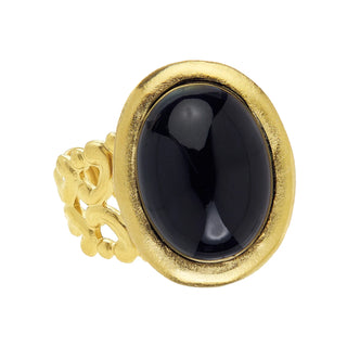 Susan Shaw Black Onyx Cabochon Ring