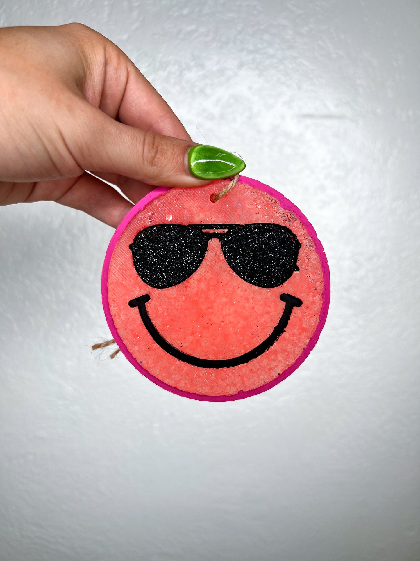 Happy Face with Sunglasses Car Freshie-Southern Creek Wholesale-Pina colada-Pink-The Twisted Chandelier
