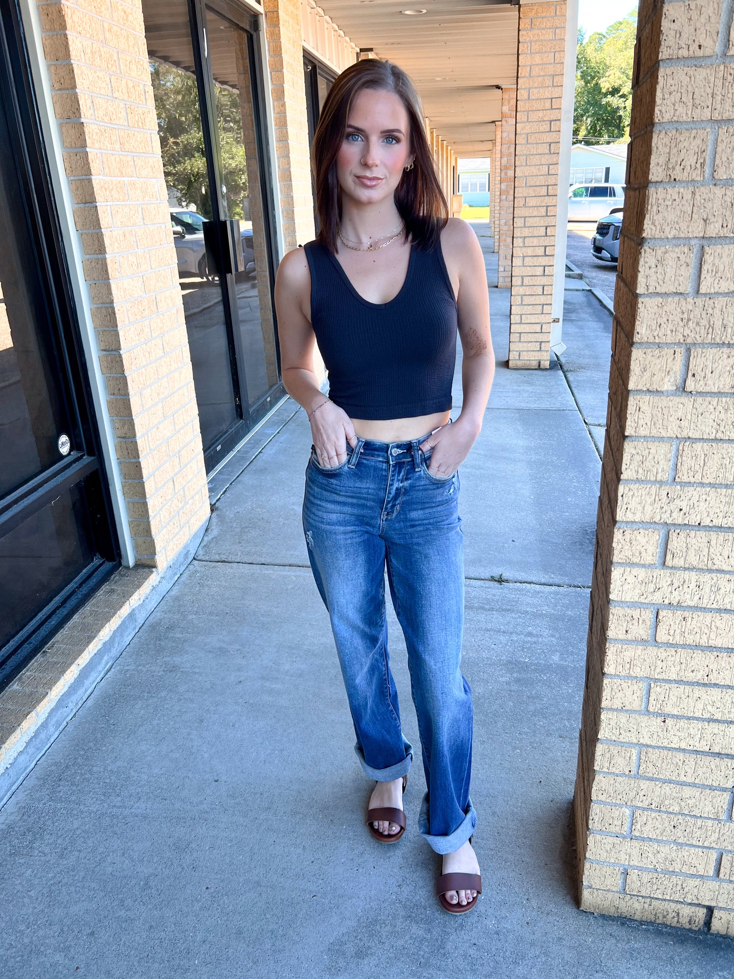 Jordan Seamless Sleeveless UV Neck Reversible Tank Top - Black-By Together-Bin B5,FD 08/26/25,Tops Collection-The Twisted Chandelier