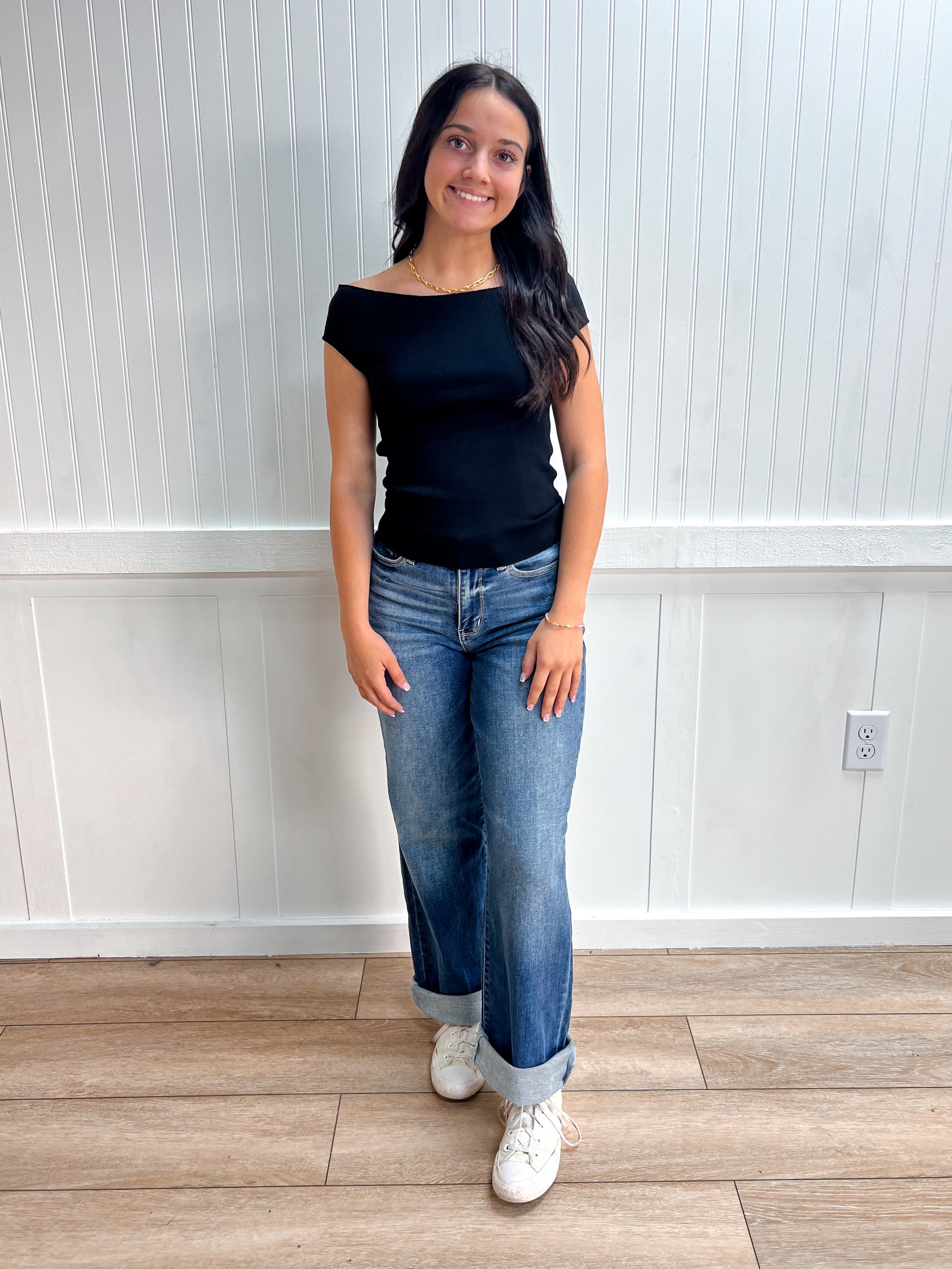 Aria Cap Sleeve Boat Neck Sweater Knit Top-Active Basic | Active USA-Tops Collection-The Twisted Chandelier