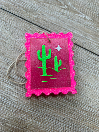 Cactus Stamp Car Freshie-Car Freshie-Southern Creek Wholesale-The Twisted Chandelier
