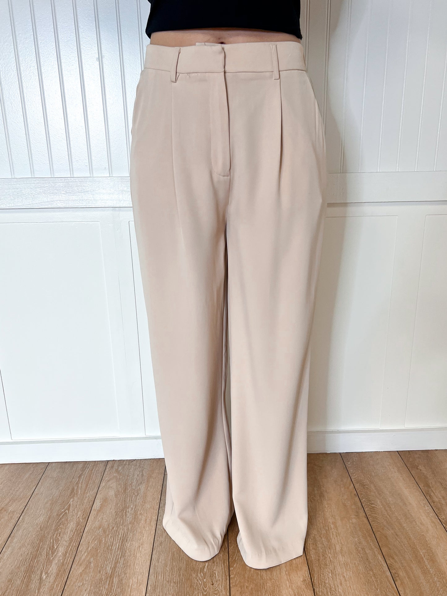 Raella Solid Point Wide Pants - Beige-Pants-Umgee-04/21/25,05/27/24,1st md,bottoms,Max Retail-The Twisted Chandelier