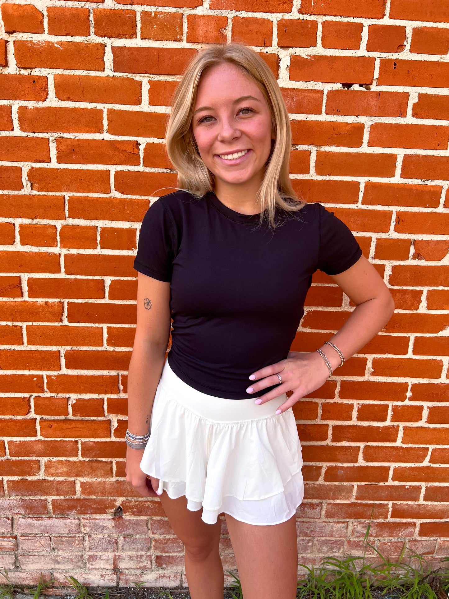 Jamie Classic Chic Slim Fit Tee - Black-Active Wear-Mono B-8/13/25,FD 07/08/2025,OGP 28.99,Top,Tops Collection-The Twisted Chandelier