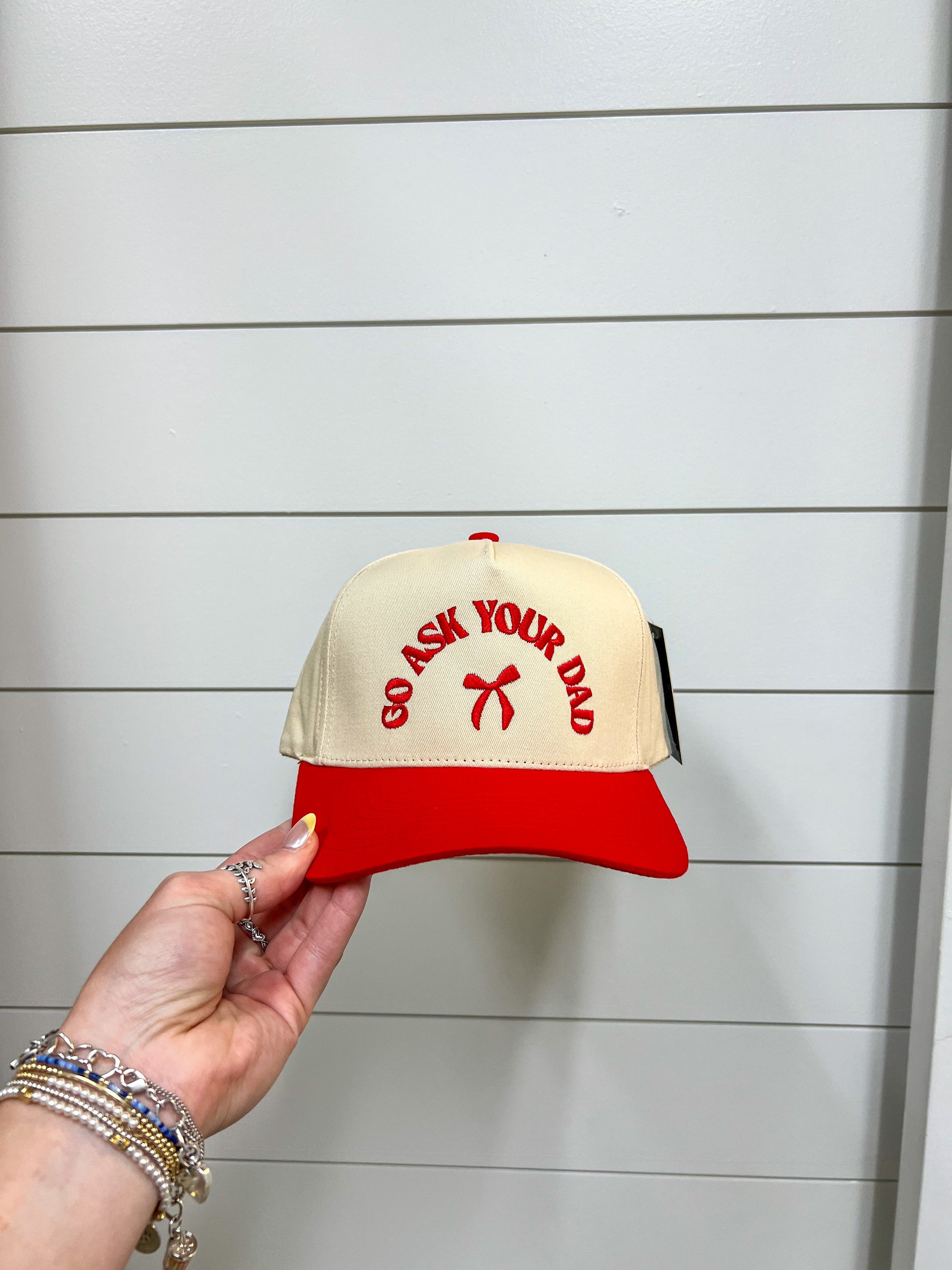 Go Ask Your Dad Embroidery Baseball Cap-Fashion City-fd 08/08/25-The Twisted Chandelier