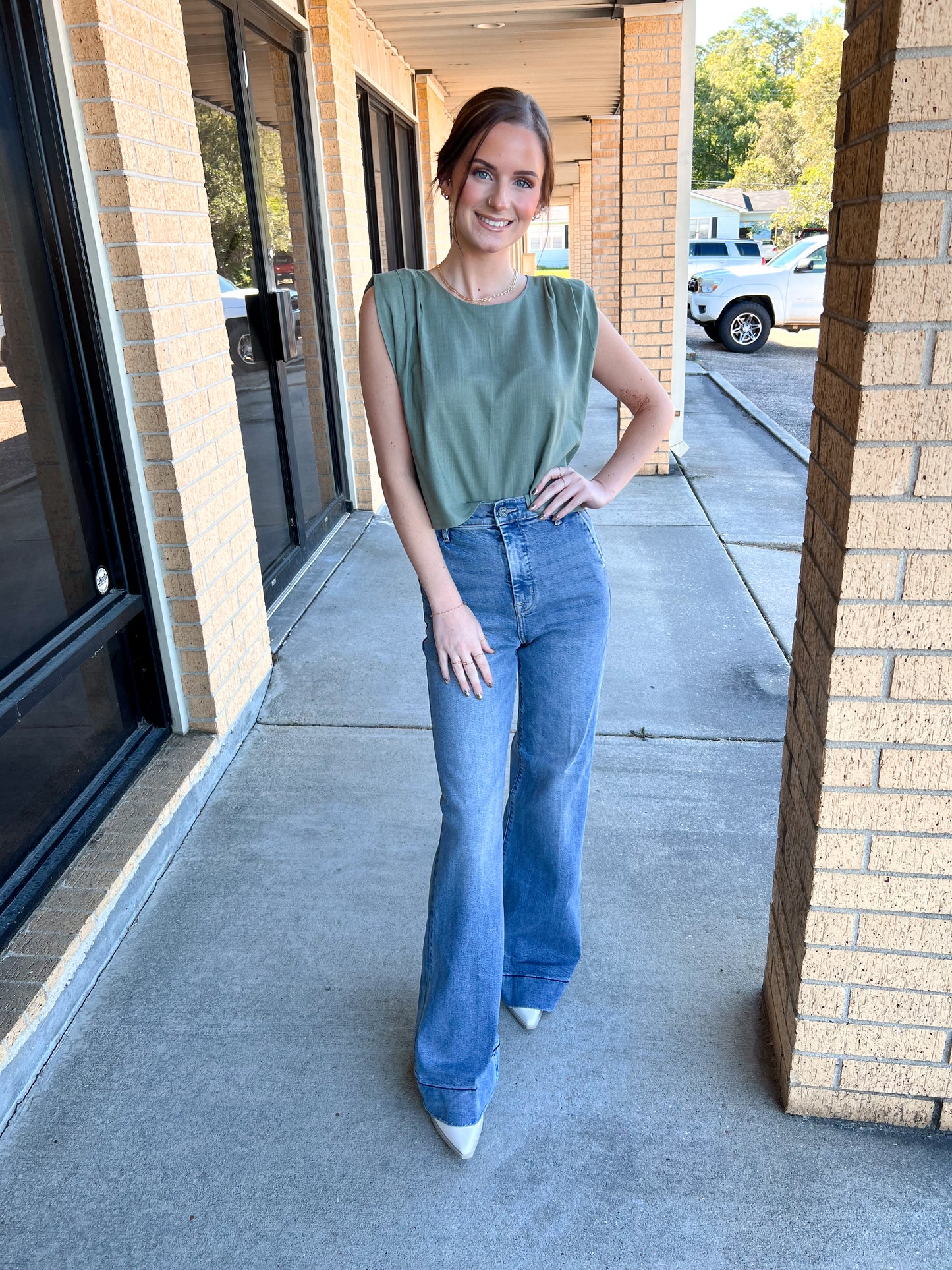 Reese Medium Dark Stretch High Rise Comfort Flare Jeans-Hidden Jeans-Bin b6,bottoms,FD 8/5/25-The Twisted Chandelier