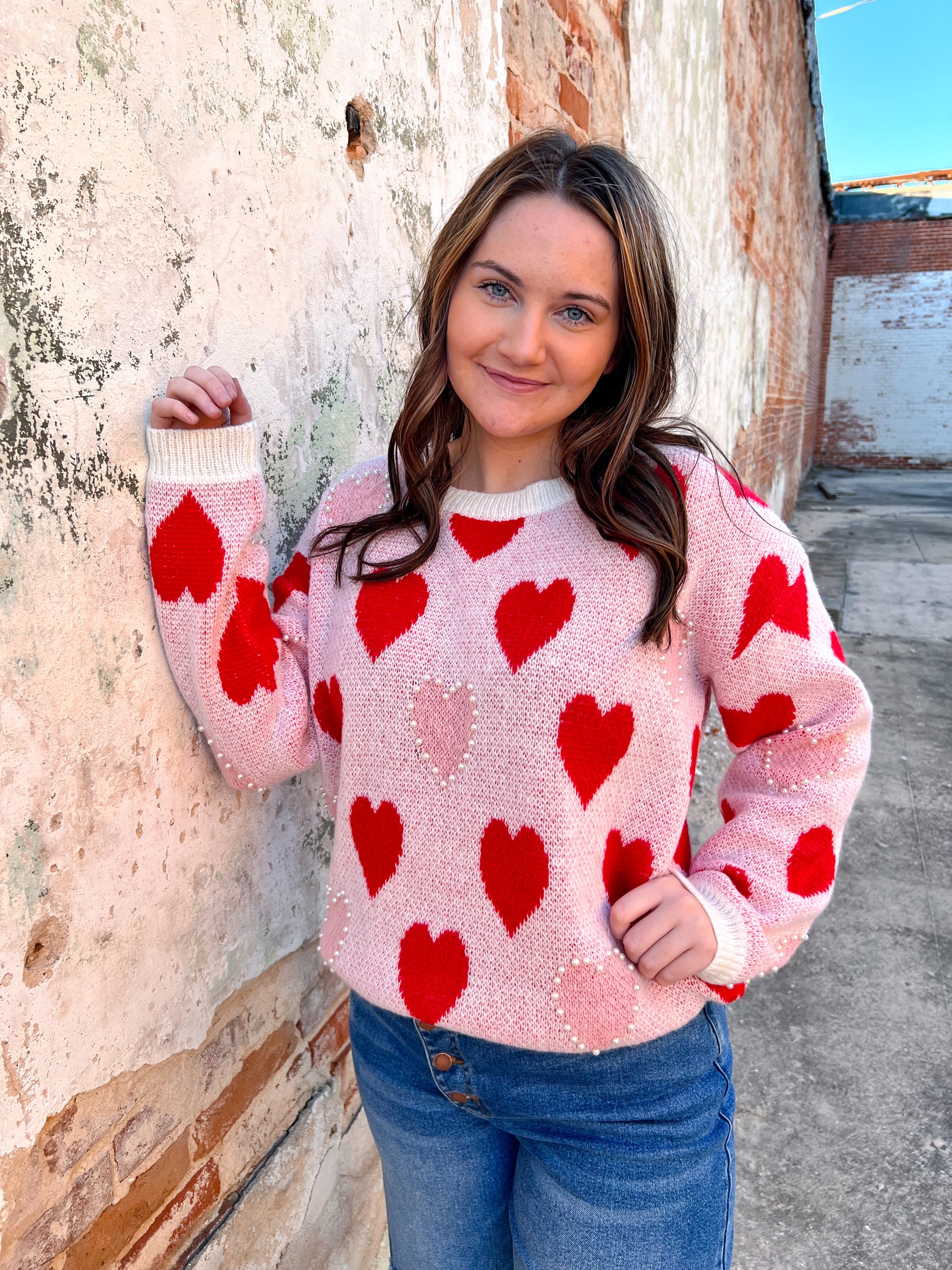 Betty Heart Pearl Sweater-Sweater-JadyK-Bin C1, Max Retail, Tops Collection-The Twisted Chandelier