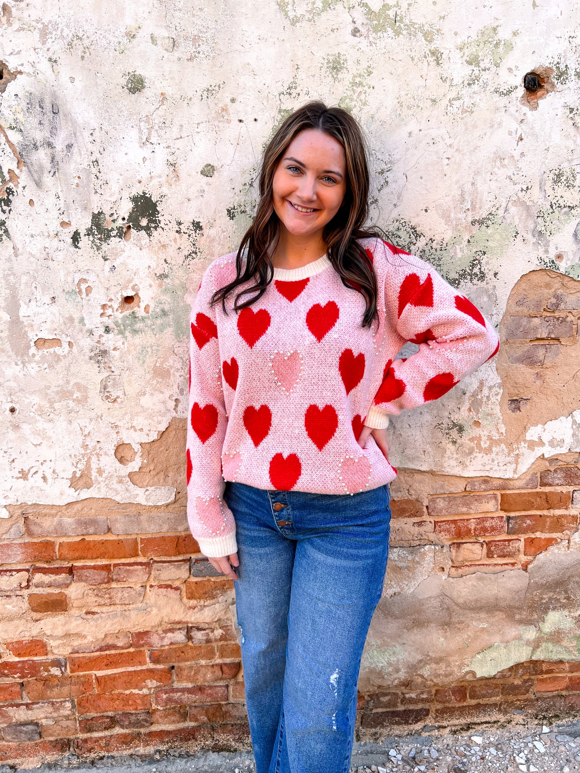 Betty Heart Pearl Sweater-Sweater-JadyK-Bin C1, Max Retail, Tops Collection-The Twisted Chandelier