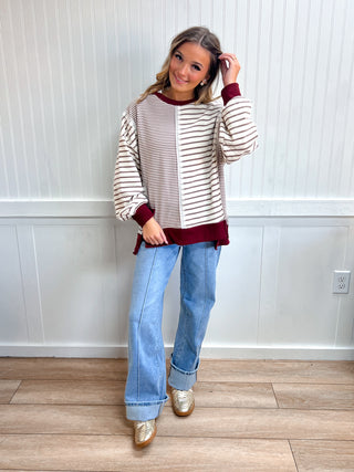 Landry Mixed Stripe Contrast Sweatshirt