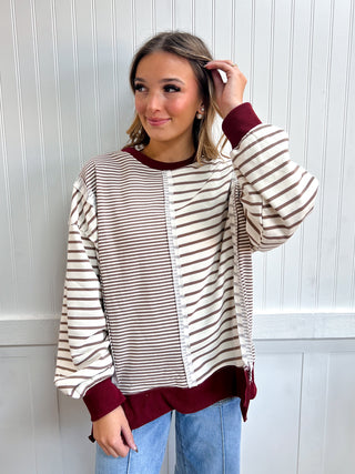 Landry Mixed Stripe Contrast Sweatshirt