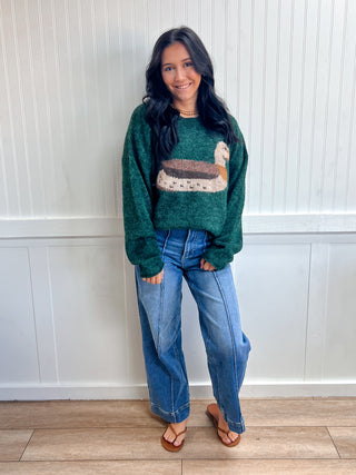 Birdie Cozy Mallard Sweater-Top-VERY J-12W3683N,Fall Favorites,FD 10/20/26,NewArrival,Tops Collection-The Twisted Chandelier