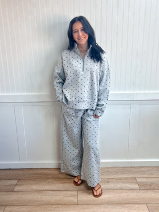 Nellie Scuba Polka Dot Wide Leg Pants-Outfit Sets-Sewn and Seen-bottoms,Fall Favorites,FD 10/22/26,NewArrival-The Twisted Chandelier
