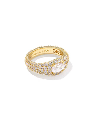 Kendra Scott Bella Band Ring Gold White Cz 7-Ring-Kendra Scott-R00174GLD-The Twisted Chandelier