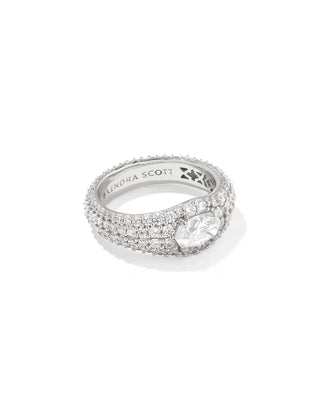 Kendra Scott Bella Band Ring Silver White Cz 8-Ring-Kendra Scott-R00174RHD-The Twisted Chandelier