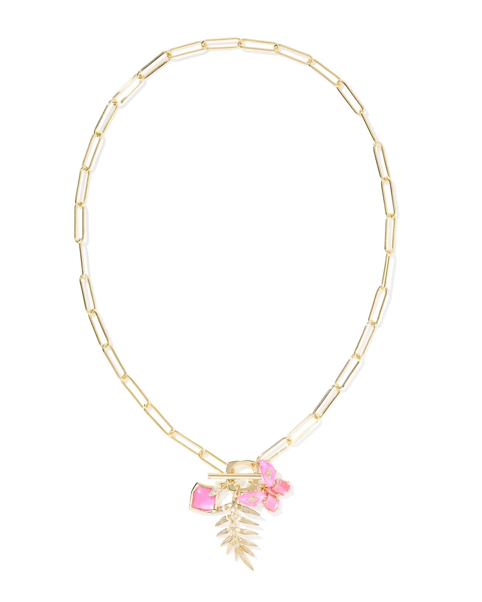 Kendra Scott Bianca Butterfly Charm Necklace Gold Pink Mix-Necklaces-Kendra Scott-FD 05/07/25,N01098GLD-The Twisted Chandelier