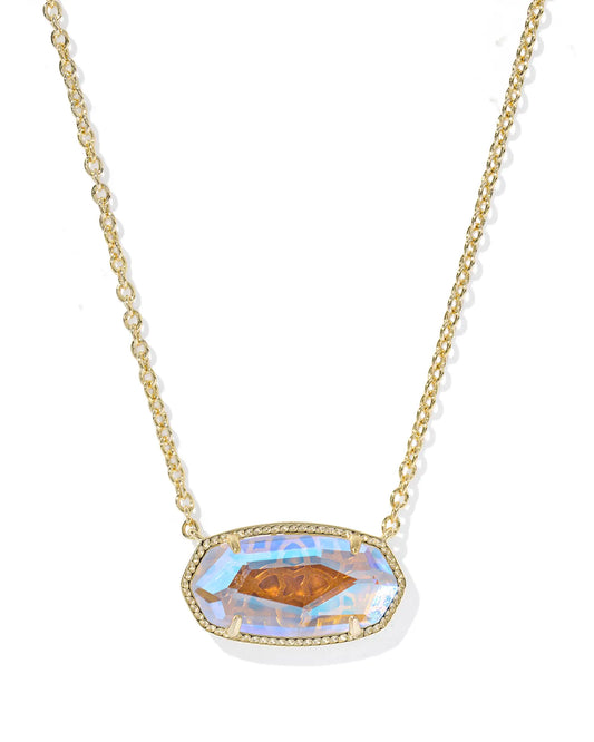 Kendra Scott Elisa Statement Short Pendant Necklace Gold Dichroic Glass-Necklaces-Kendra Scott-08/21/25,N01122GLD-The Twisted Chandelier