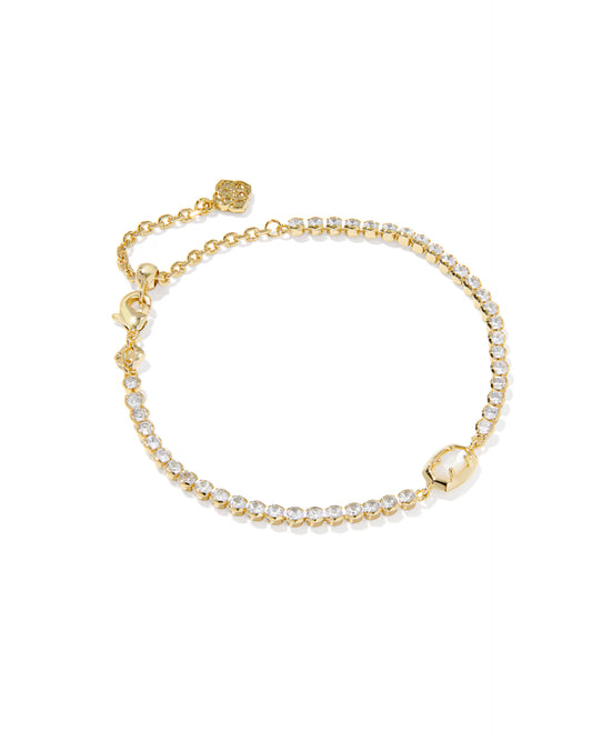 Kendra Scott Emilie Tennis Bracelet Gold Ivory Mother Of Pearl