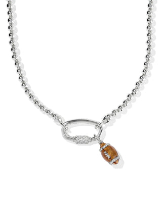 Kendra Scott Football Metal Strand Necklace Silver White Cz-Necklaces-Kendra Scott-08/21/25,N01301RHD-The Twisted Chandelier