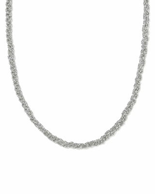 Kendra Scott Gabriella Braided Chain Necklace Silver-Necklace-Kendra Scott-N01550RHD-The Twisted Chandelier