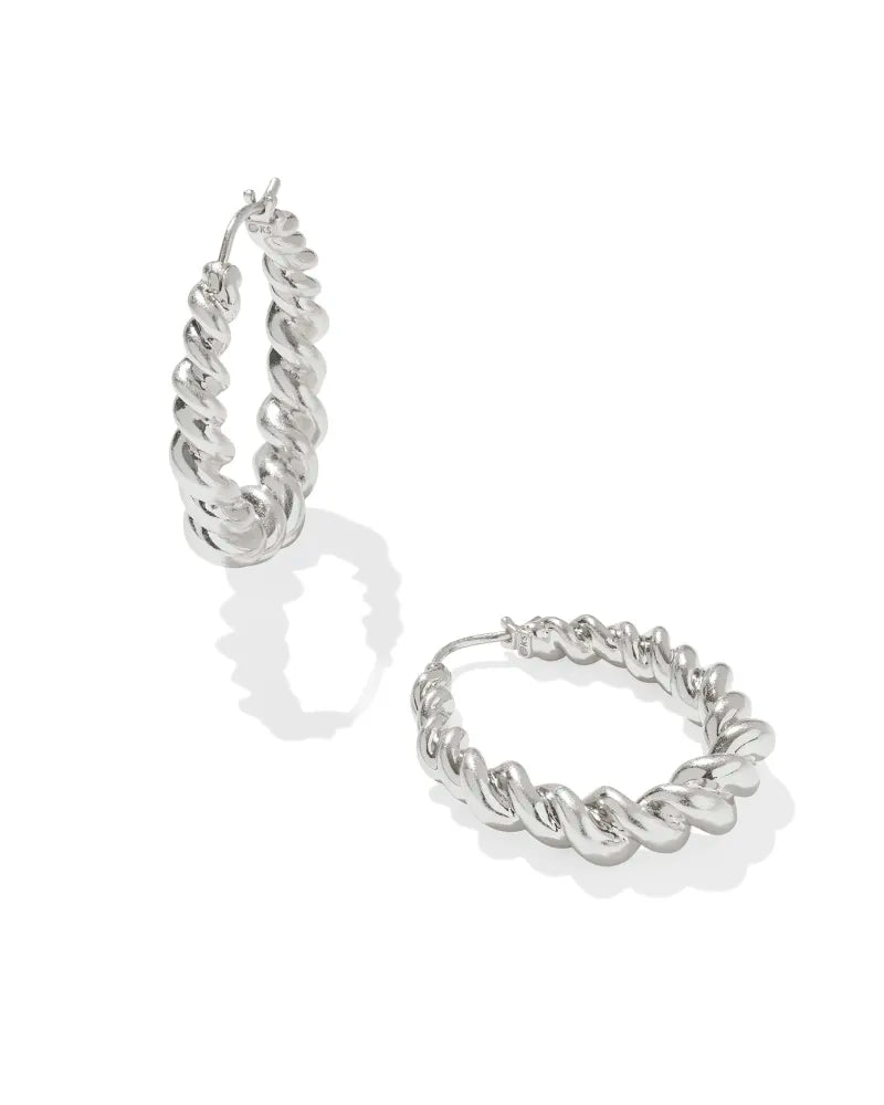 Kendra Scott Haisley Hoop Earrings Silver-Earrings-Kendra Scott-E00634RHD-The Twisted Chandelier