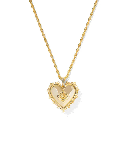 Kendra Scott Mallory Rose Locket Short Pendant Necklace Gold-Necklaces-Kendra Scott-N01053GLD,Sale Kendra Scott-The Twisted Chandelier