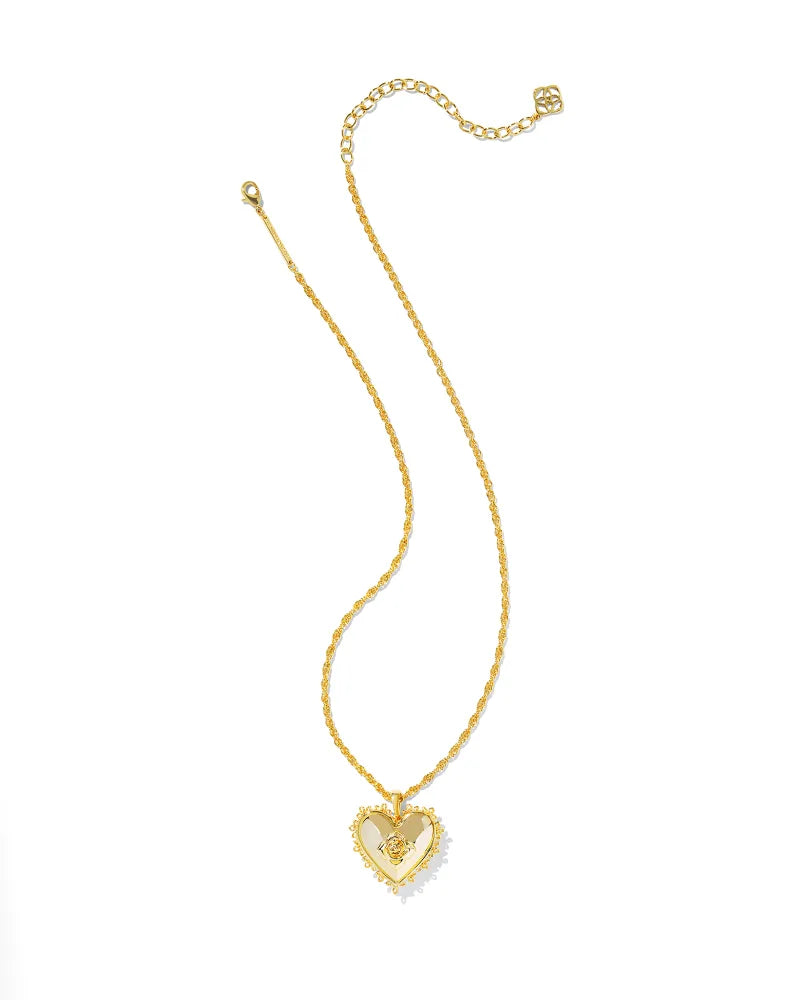 Kendra Scott Mallory Rose Locket Short Pendant Necklace Gold-Necklaces-Kendra Scott-N01053GLD,Sale Kendra Scott-The Twisted Chandelier