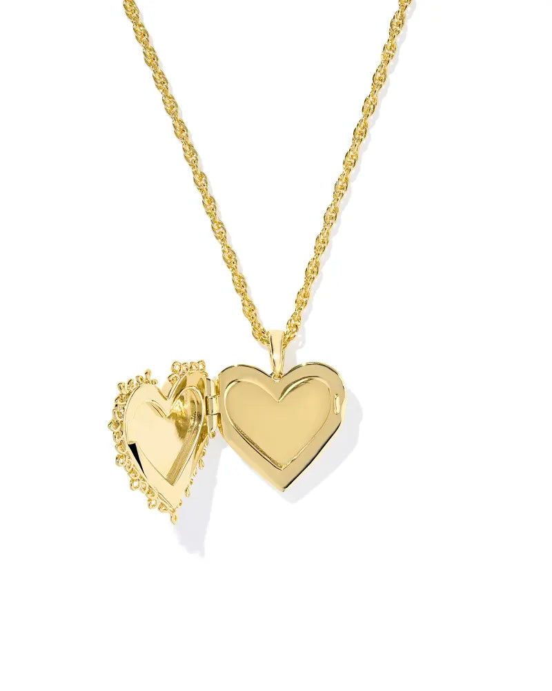 Kendra Scott Mallory Rose Locket Short Pendant Necklace Gold-Necklaces-Kendra Scott-N01053GLD,Sale Kendra Scott-The Twisted Chandelier