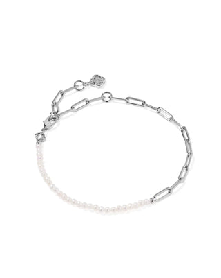 Kendra Scott Markie Half Chain Bracelet Silver Freshwater Cultured Pearl-Bracelet-Kendra Scott-B00472RHD-The Twisted Chandelier