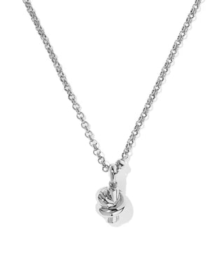 Kendra Scott Parker Knot Short Pendant Necklace Silver-Necklace-Kendra Scott-N01547RHD-The Twisted Chandelier