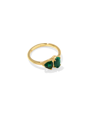 Kendra Scott Tatum Band Ring Gold Green Mix 7-Ring-Kendra Scott-R00176GLD-The Twisted Chandelier