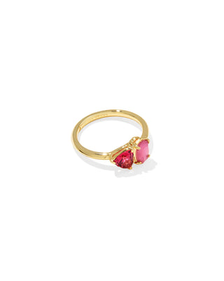 Kendra Scott Tatum Band Ring Gold Pink Mix 6-Ring-Kendra Scott-R00176GLD-The Twisted Chandelier