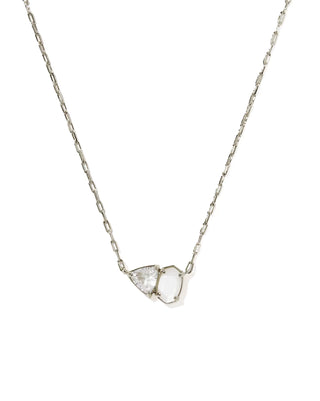 Kendra Scott Tatum Short Pendant Necklace Silver Neutral Mix-Necklace-Kendra Scott-N01354RHD-The Twisted Chandelier