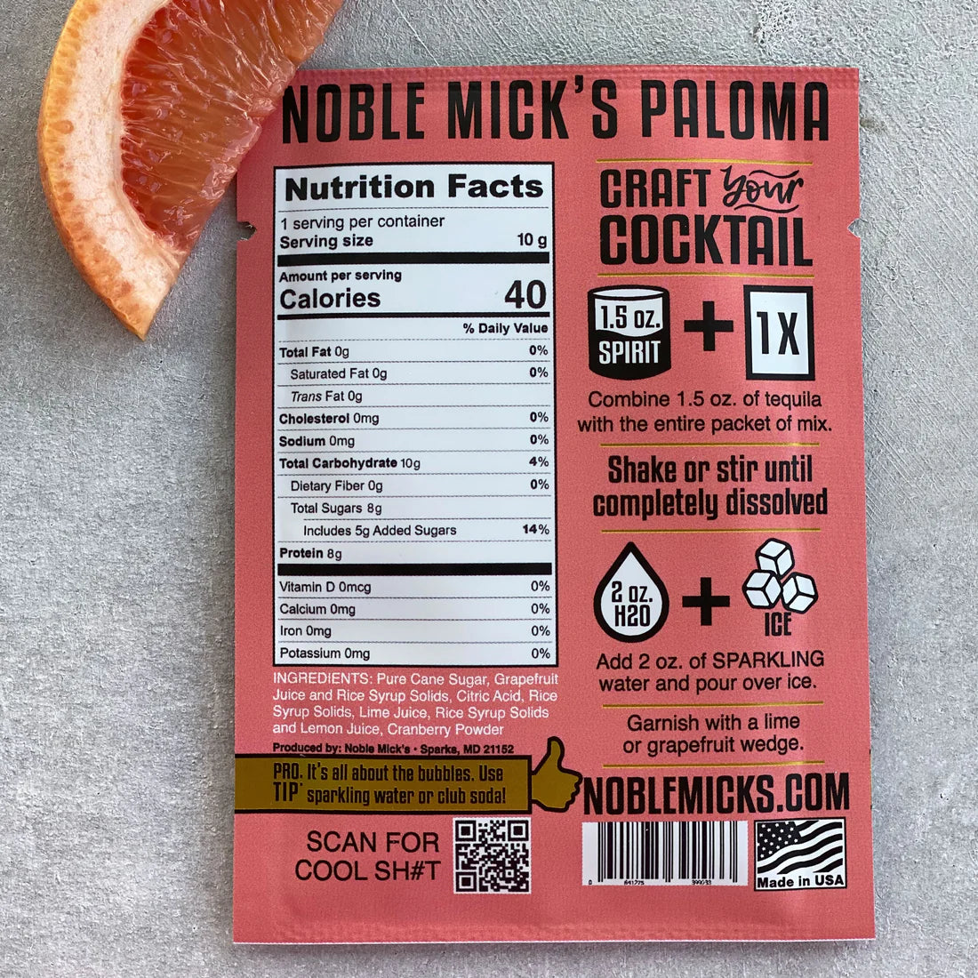 Noble Mick's Single Serve Craft Cocktails - Paloma-The Twisted Chandelier-The Twisted Chandelier