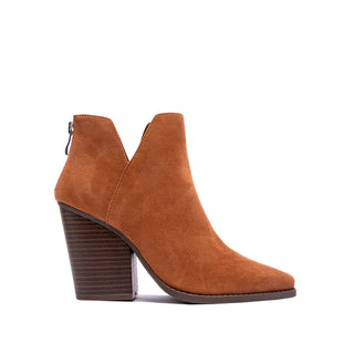 Camel Faux Suede Bootie-Boots-Qupid-04/25,05/27/24,09/12/23,1st md-The Twisted Chandelier