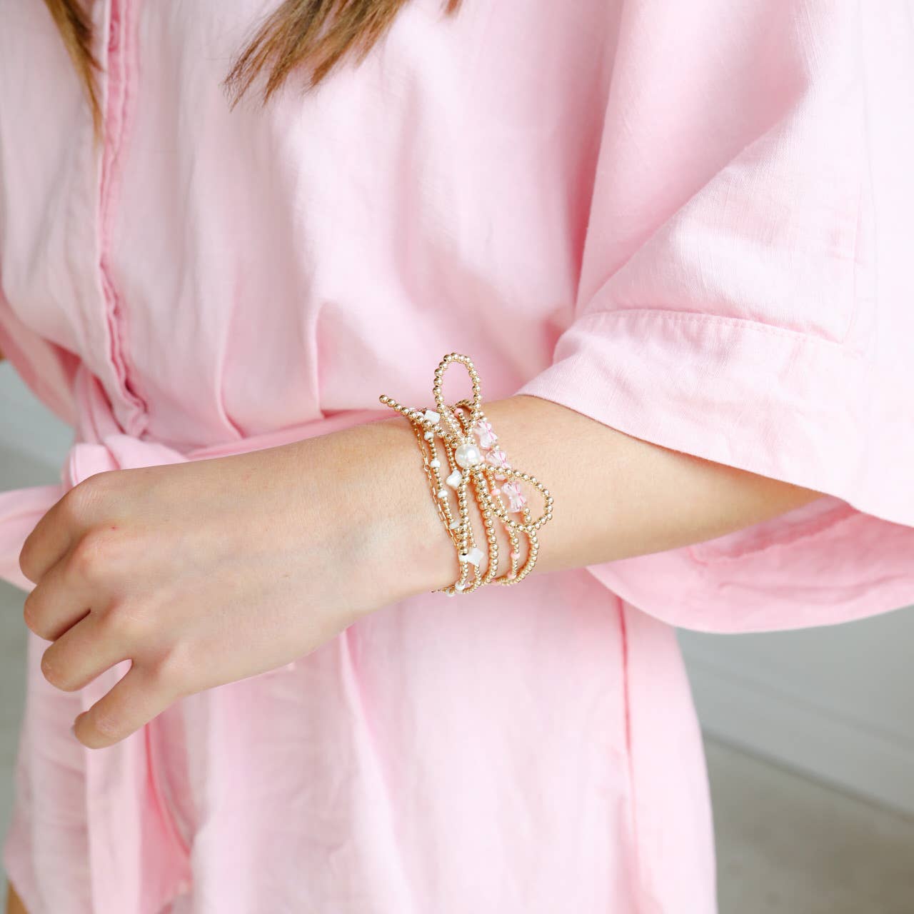 Beaded Blondes Gold Bow Bracelet-Beaded Blondes-The Twisted Chandelier
