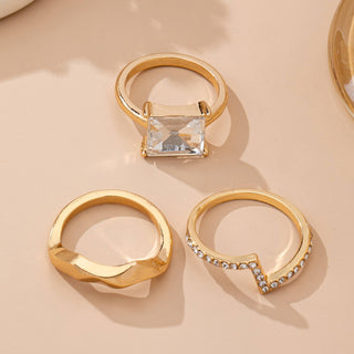 Geometric Sparkle Double Band Ring-JOSSLYN by wall to wall-80R210-The Twisted Chandelier