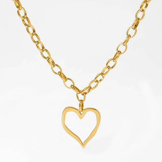 18K Stainless Steel Tarnish Free Heart Necklace-Necklace-JOSSLYN by wall to wall-40NK9564-The Twisted Chandelier