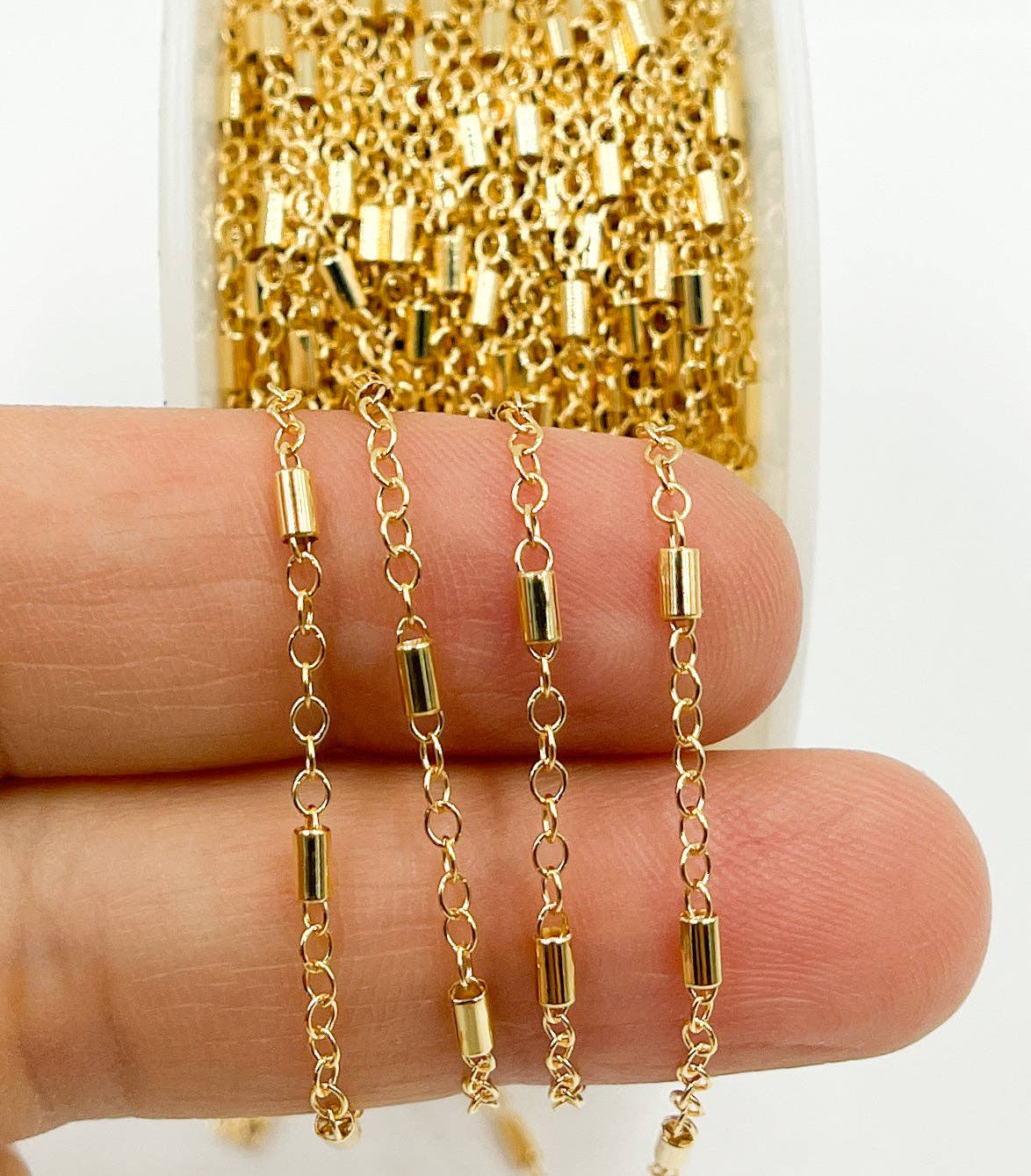 Bria - 14K Gold Filled Tube Size Satellite Chain. 1203GF-Permanent Jewelry-Jewels & Chains-The Twisted Chandelier