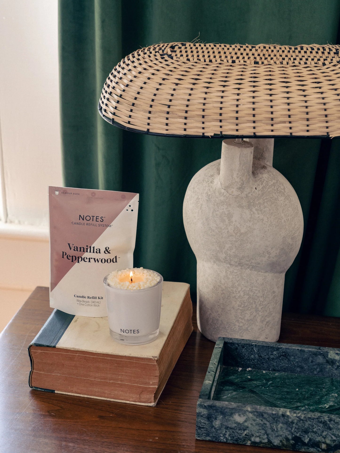 NOTES® Sustainable Candle Refill Kit - Vanilla & Pepperwood-Candles-Notes Candles--The Twisted Chandelier