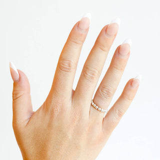Lauren Beaded Band in Silver-Ring-Beaded Blondes-9/10-The Twisted Chandelier