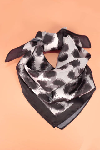 Animal Leopard Print Silky Feel Bandana Scarf-Scarf-JOSSLYN by wall to wall-40SC632-The Twisted Chandelier
