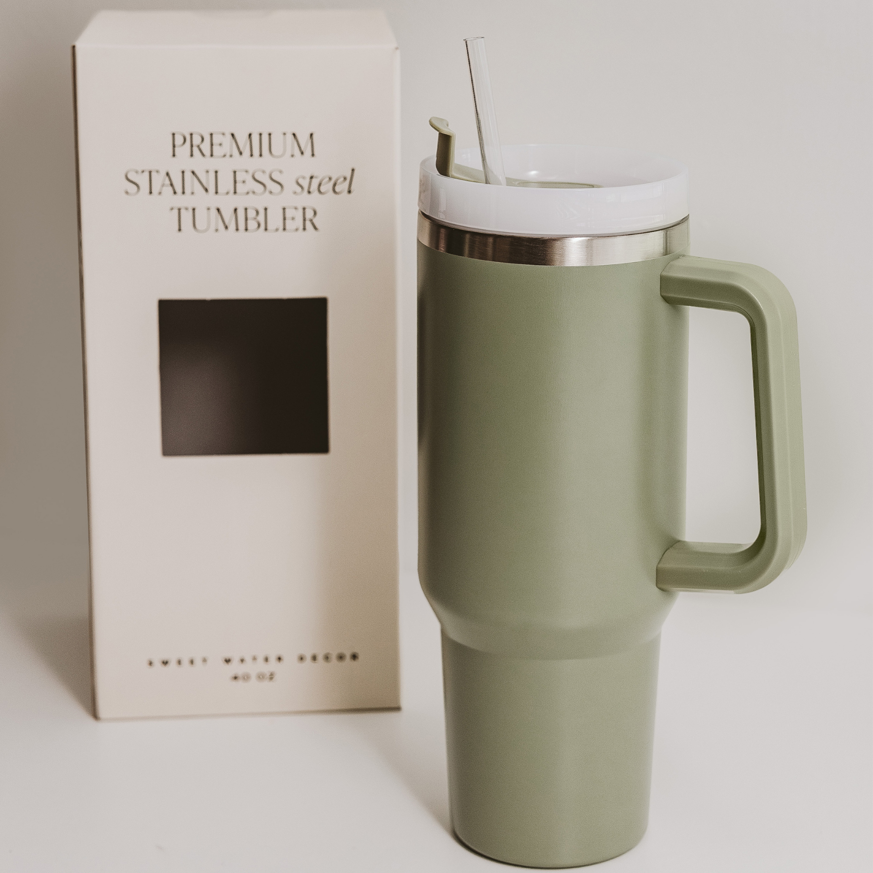 Sage Green 40 oz Travel Tumbler - Home Decor & Gifts-Sweet Water Decor-The Twisted Chandelier