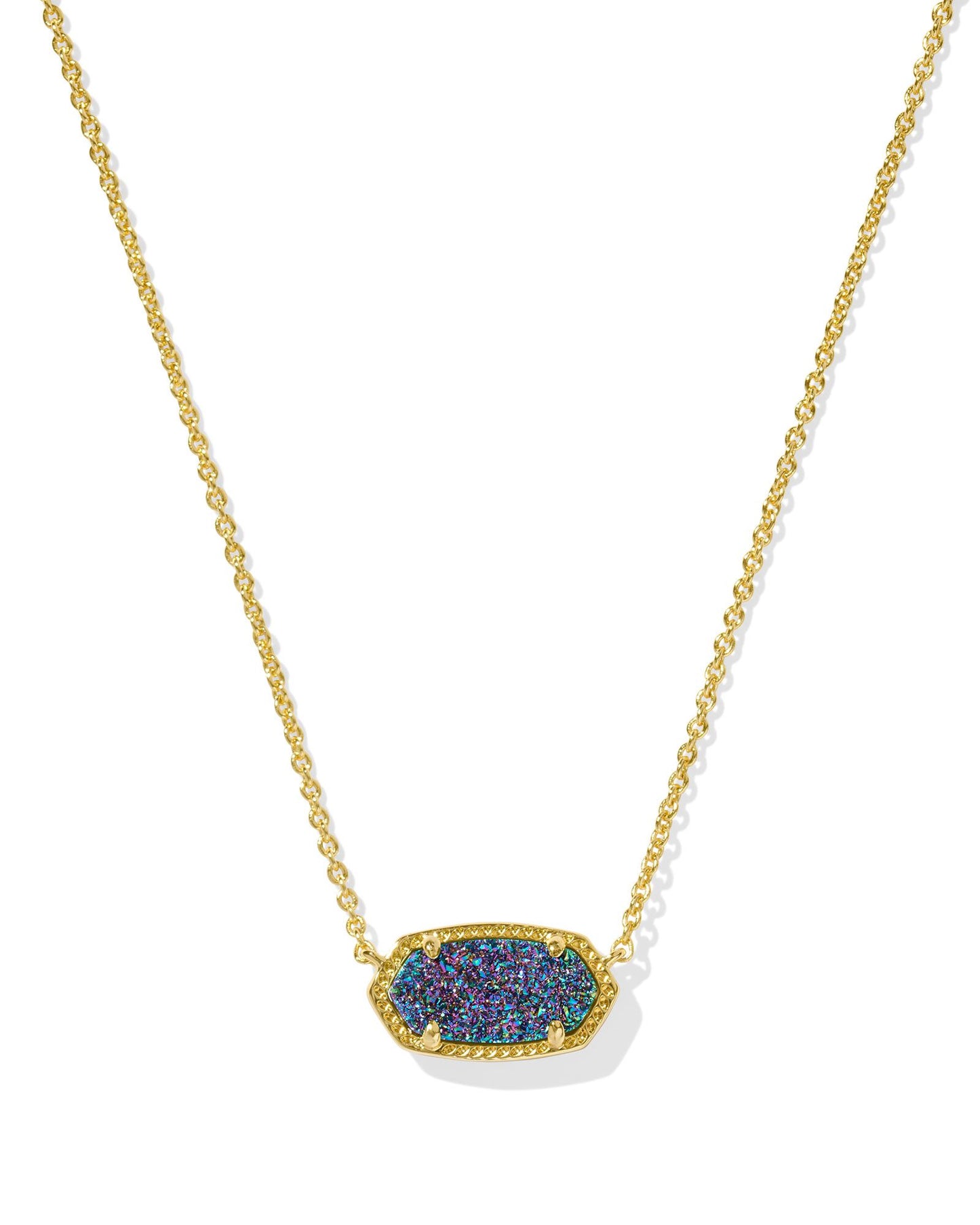 Kendra Scott Elisa Short Pendant Necklace Gold Multi Drusy-Necklaces-Kendra Scott-N5067GLD-The Twisted Chandelier